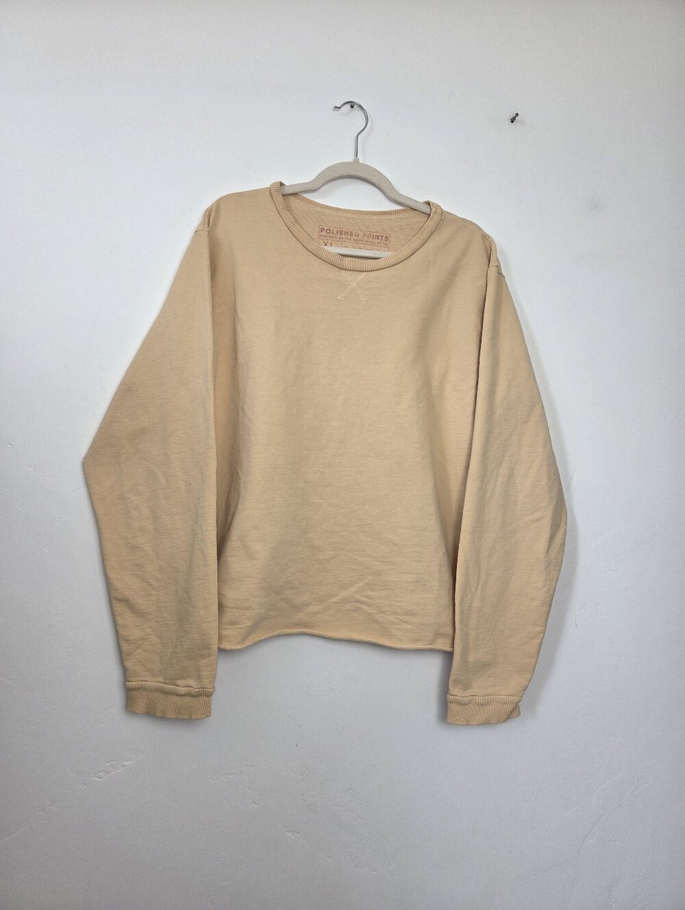 Polished Prints Butter Yellow Sweatshirt 100% Cotton Crewneck Clean Girl XL